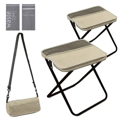 AILDEDE Foldable Backpack Stool, 1 Small + 1 Medium, Portable Collapsible Stool