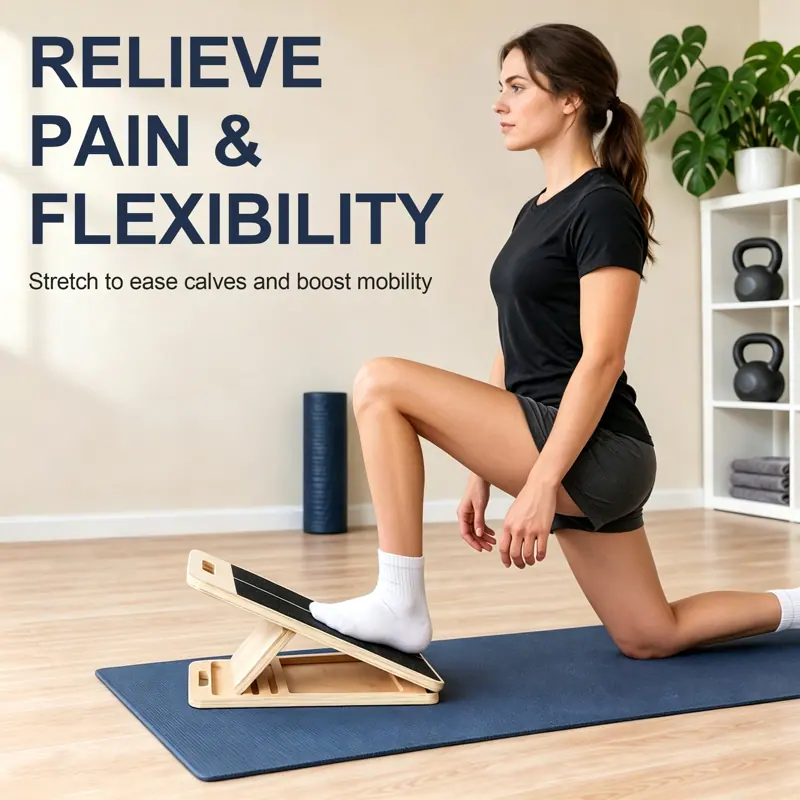 AILDEDE Slant Board for Calf Stretching, Portable Wooden Incline Board, Adjustable for Squats — product detail 1
