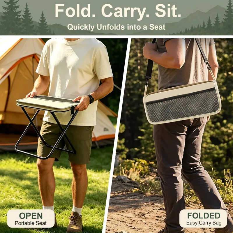 AILDEDE Foldable Backpack Stool, 2 Small, Portable Collapsible Stool — product detail 1