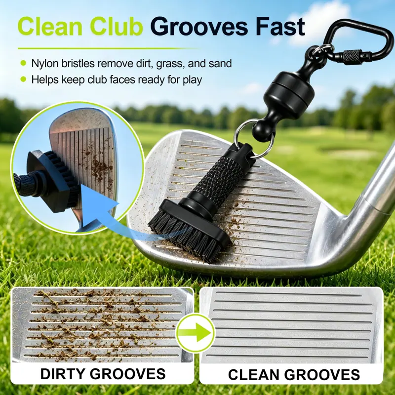 AILDEDE Golf Club Cleaner Brush, Magnetic Golf Brush with Nylon Bristles — product detail 2